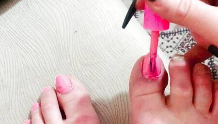 pink color footfetish