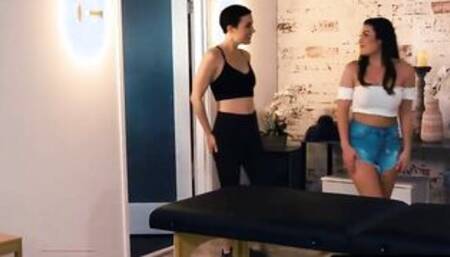 AllGirlMassage Thirsty Masseuses Offer A 2 For 1 Leaking 1 Of A Kind With Evelyn