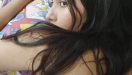 I record my stepdaughter while she rests on her princess bed, she likes that I fuck her tight ass