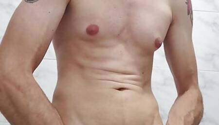 Jerking OFF in the bathroom Cumshot in the end
