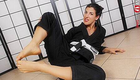 Lethal Weapons And Bianca Blance - Karate Master Uses Her Sexy Feet And Wrinkled Soles As