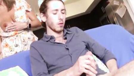 Big balls drained by step mom