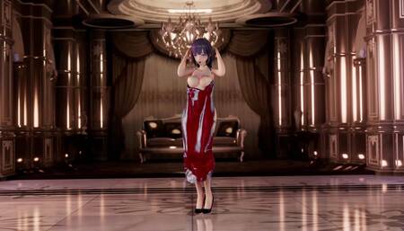 Honkai Impact Mei Raiden Sex and Dance Red Apron Color Edit Smixix