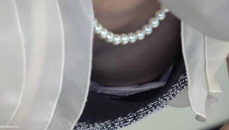 Smartphone personal shooting voyeur footage of the wedding dress-up... panty shots and chest glimpses of the w.875