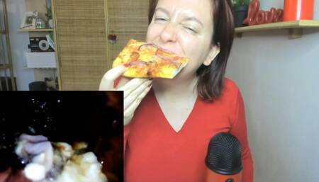 FULL VORE Experience - Eat Spicy Sausage Onion Pizza 4K