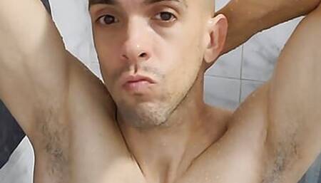 In the shower cleaning my ass!