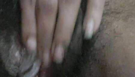 Playing with my pussy in the bathroom