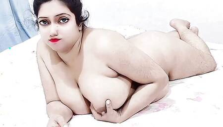 Cute and Beautiful Chubby Girl Fully Nude Tits Show on Bed