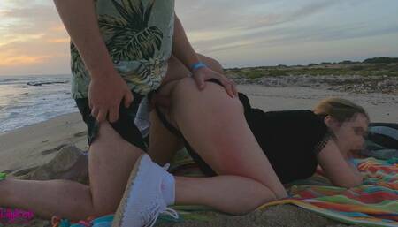PUBLIC SEX on the beach | VOYEUR hurries to tell his MOM | LilyKoti
