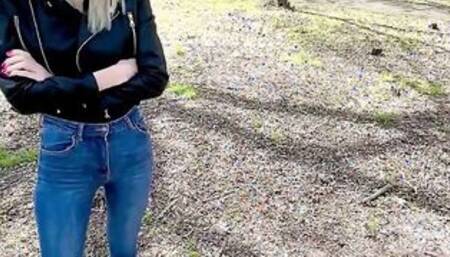 Nice blonde was convinced to have some fun with a cock for pennies