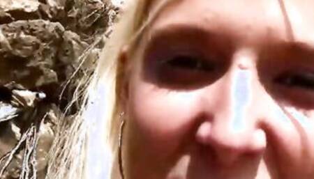 French amateur blonde barely legal at outdoors sex two