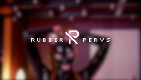 Cute rubber slut deepthroats double dildo