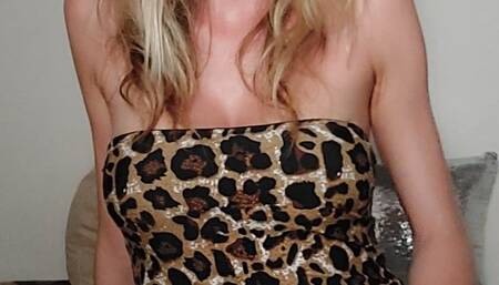 Beautiful smoking in leopard dress