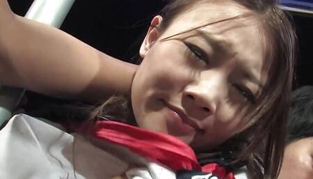 Japanese big tits brunette teen Aoi Yuki had group sex.
