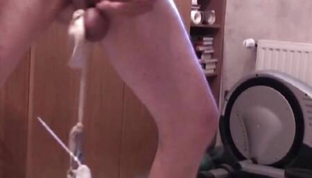 Ball Testicle Stretch With 4kg 8,8lbs Weight And Cumshot