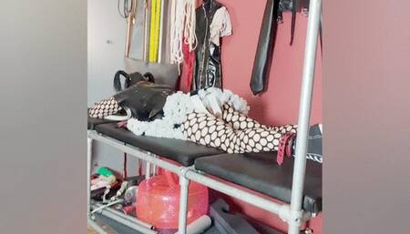 Anal training my handcuffed Sissy