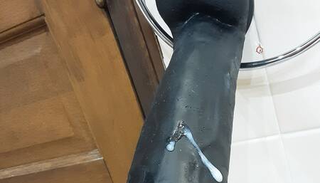 I cum on my big black dildo