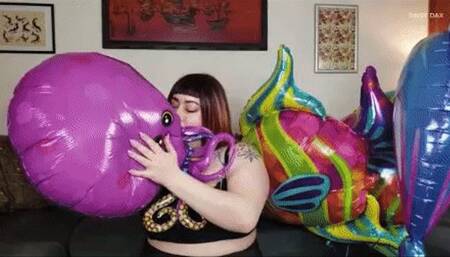 Chubby Goth Mylar Destruction & Cum 720p