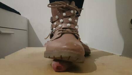 Cock Crush Cum Brown Boots
