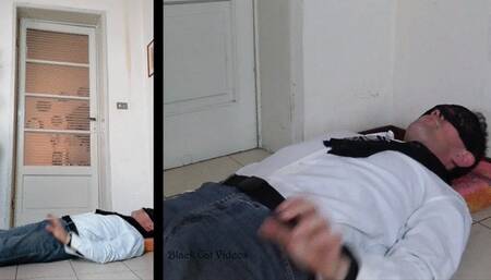 Golden heels trampling by Alice (two cameras view)