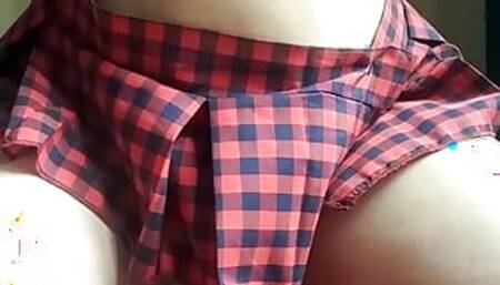 Masturbating for you in my schoolgirl costume