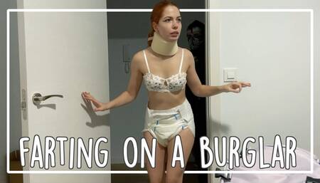 FARTING ON A BURGLAR this home intruder didn't expect my loose farts, diaper and neck brace by Kitty Stepsis