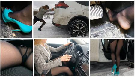 Real estate in a trouble: snow stuck and crazy spinning wheels