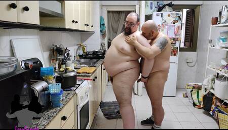 Cooking pasta salad, as usual, naked