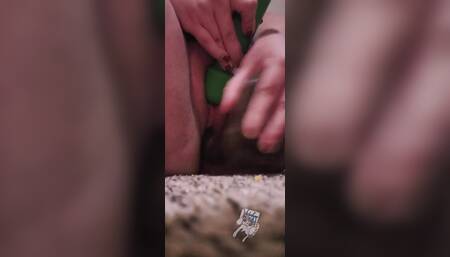 BBW Playing with her new 9in Black Dildo