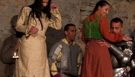 Medieval fairs are a great place for busty maidens to show off their blowjob skills