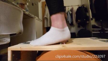 Footjob trampling in cute nike socks until I cum all under her socks