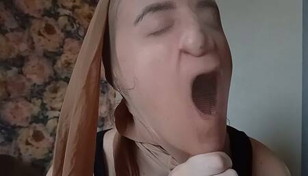 Oxygen deprivation through tights on the face