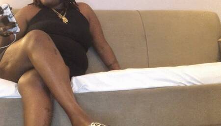 Spanking Him As He Worships My Feet