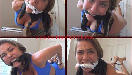 Anastasia: Hog cuffed and cleave gagged (3 cleave gags)