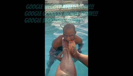 HUMILATING ROOFTOP POOL WORSHIP BY 2 DOMME EBONY BBWs FT BFOOTSIE