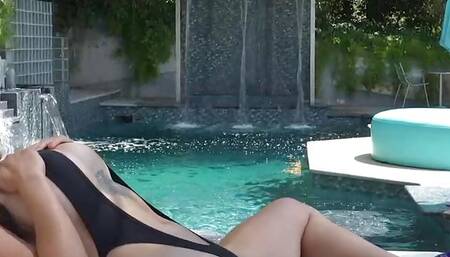 Big Dick Pool Boy Fucks Big Tits Latina Rose Lynn and Gets a Sloppy Blowjob For His Work Break