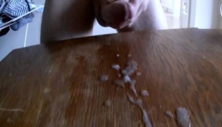 Morning Coffee and 20 Cm Dick with The Balcony Door Open - Cums Over Table