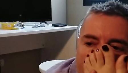 Backstage feet worship