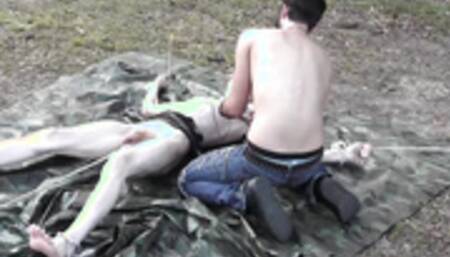 Damien Rage gets zapped on the tarp