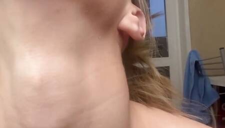 neck fetish strip masturbation show