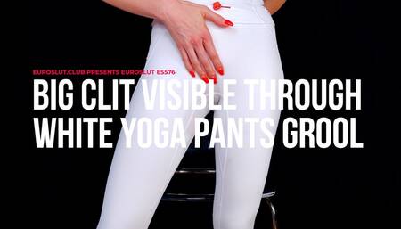 Big Clit Visible Through White Yoga Pants Grool (ES576)