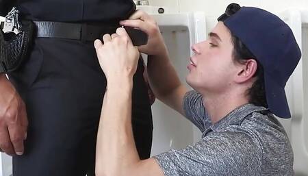 Muscular security Guard Dillon Diaz Pounding  Teen's Ass In The Toilets