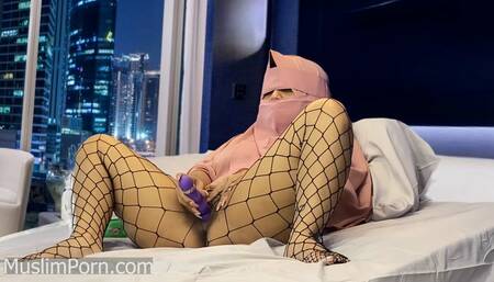 Muslim Porn- Cute muslim-headscarf TEEN black fishnet stockings Sex Toy masturbating hijab slut-version1 mp MP4