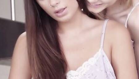 A cunt with mouth Knows - Lesbian Step Sister Nancy A Seduces Long Breasts 18 Liya Silver