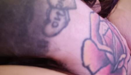 Slut moans and touchs herself