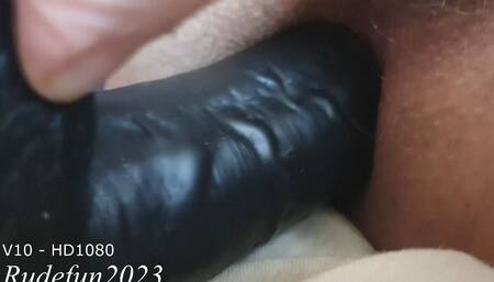 Crossdresser Close up Anal Fuck Toys and Lingerie Cum