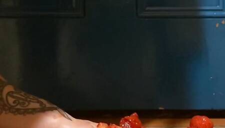 BBW Squashing Strawberries with Feet