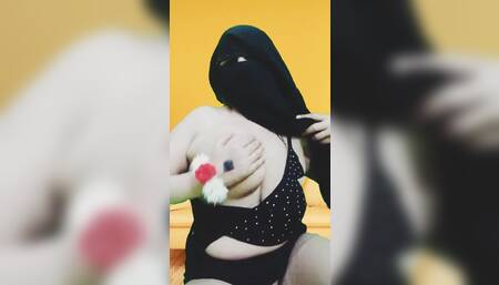 Real Arab Big Tits Muslim Step Mom Arabian Orgasm on Hijab  Her Pussy