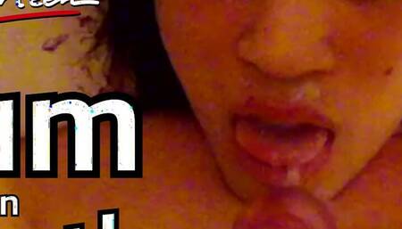 Cum in mouth! Sexy Asian twink ejaculates sperm on his cute face