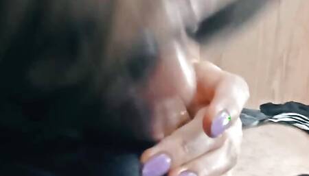 Teen Blowing and Sucking Deep Big Cock in Close-up